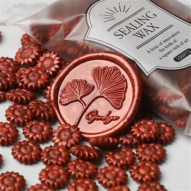 Packet of 200 Sunflower Shaped Wax Seal Beads